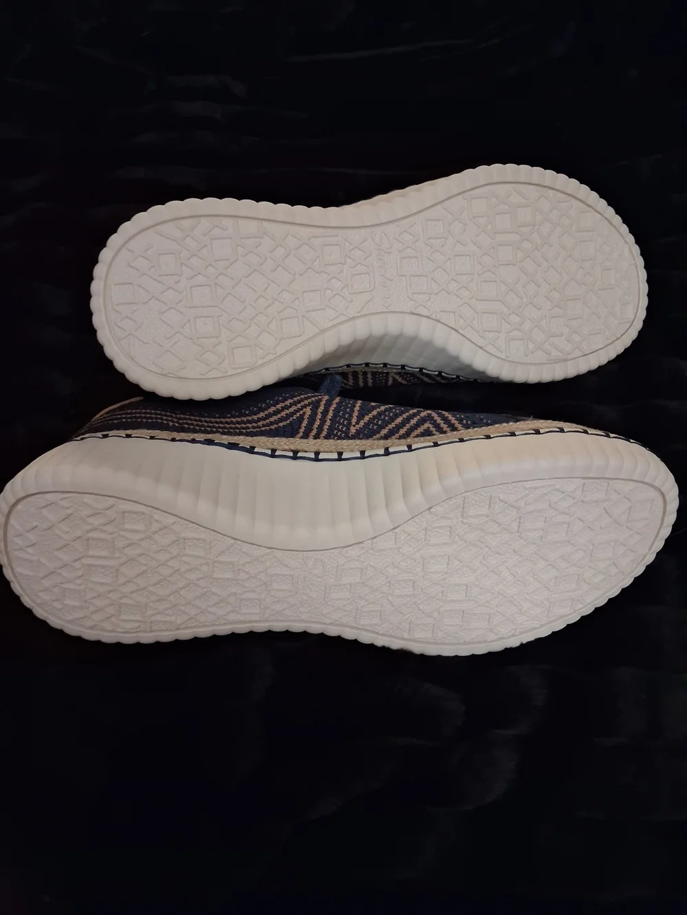 Skechers Navy Knit Lace-Up Sneakers with Tan Accents